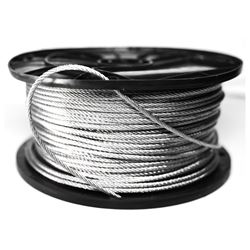 BARON 695910 Aircraft Cable, 1/8 in Dia, 500 ft L, 400 lb Working Load, Galvanized 