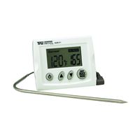 Taylor 3518N Probe Wire Thermometer, 32 to 392 deg F, Digital, LCD Display, Gray/White 