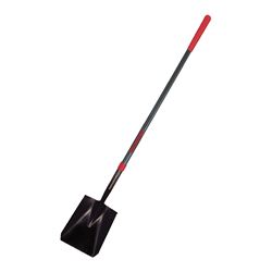 RAZOR-BACK 44000 Handled Transfer Shovel with Socket, 9-1/2 in W Blade, Steel Blade, Fiberglass Handle, 48 in L Handle 