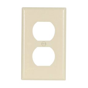 Eaton Wiring Devices 2132LA-BOX Receptacle Wallplate, 4-1/2 in L, 2-3/4 in W, 1 -Gang, Thermoset, Light Almond