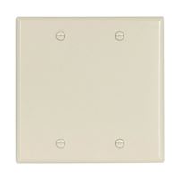 Eaton Cooper Wiring 2137LA-BOX Wallplate, 4-1/2 in L, 4.56 in W, 0.08 in Thick, 2 -Gang, Thermoset, Light Almond 