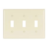 Eaton Wiring Devices 2141LA-BOX Wallplate, 4-1/2 in L, 3-3/8 in W, 3 -Gang, Thermoset, Light Almond, High-Gloss 