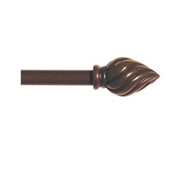 Kenney KN44103 Curtain Rod, 1/2 in Dia, 48 to 86 in L, Plastic, Weathered Brown 