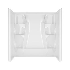 DELTA 40044 Bathtub Wall Set, 32-1/2 in L, 60 in W, 60.38 in H, Procrylic, Stud Installation, White