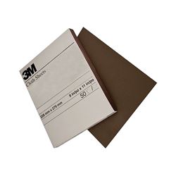 3M 02432 Sandpaper Sheet, 11 in L, 9 in W, Medium, Aluminum Oxide Abrasive, Cloth Backing 50 Pack 