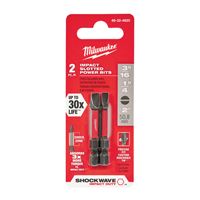 Milwaukee SHOCKWAVE 48-32-4920 Power Bit, 3/16, 1/4 in Drive, Slotted Drive, 1/4 in Shank, Hex Shank, 2 in L 