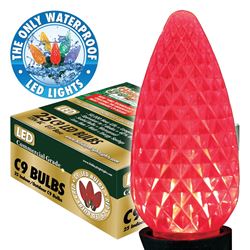 Holiday Bright Lights BU25-LEDFC9-TRD Light Bulb, 0.6 W, Intermediate (E17) Lamp Base, LED Lamp, Red Light 
