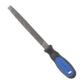 Vulcan JL-F010 File W/Rubber Grip, Flat Profile, Mill Pattern, Single Cut Cut, 5-3/4 in L Blade, 5/8 in W Blade