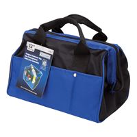 Vulcan JL-89021 Contractors Tool Bag, 13 in W, 8 in D, 8-1/2 in H, 21-Pocket, Nylon, Black/Blue 