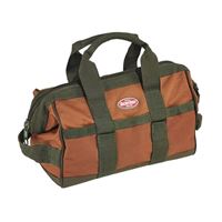 Bucket Boss Original 60012 Gatemouth Tool Bag, 12 in W, 7 in D, 9 in H, 16-Pocket, Poly Ripstop Fabric, Brown 