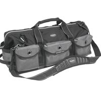 Bucket Boss Professional Series 65024 Extreme Big Daddy Tool Bag, 26 in W, 11 in D, 12 in H, 28-Pocket, Poly Fabric 