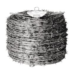 Red Brand 70481 Barbed Wire, 1320 ft L, 12-1/2 Gauge, 5 in Points Spacing, Galvanized Steel 