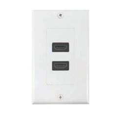 Zenith VW3001WJHD2W HDMI Wallplate, 7-1/2 in L, 3-3/4 in W, 1 -Gang, Plastic, White, Flush Mounting, Pack of 4 