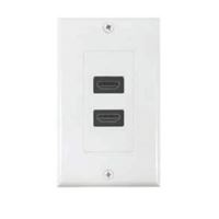 Zenith VW3001WJHD2W HDMI Wallplate, 7-1/2 in L, 3-3/4 in W, 1 -Gang, Plastic, White, Flush Mounting, Pack of 4 
