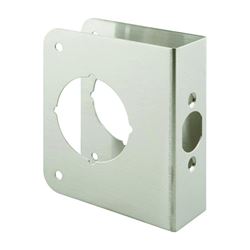 Prime-Line U 9589 Lock and Door Reinforcer, 2-3/8 in Backset, 1-3/8 in Thick Door, Stainless Steel, 4-1/2 in H 
