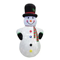 Santas Forest 90608 Snowman Inflatable with Mitten, 8 ft H, White Snowing Projector Lights, LED Bulb 