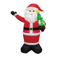 Santas Forest 90610 Santa Inflatable with Tree, 8 ft H, Green/Red/White, LED Bulb 