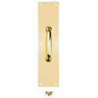 National Hardware N270-400 Pull Plate, 3-1/2 in W, 15 in H, Aluminum, Brass 