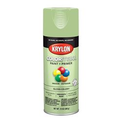 Krylon COLORmaxx K05510007 Spray Paint, Gloss, Celery, 12 oz, Aerosol Can 