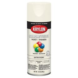 Krylon K05567007 Enamel Spray Paint, Satin, Ivory, 12 oz, Can 