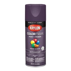 Krylon COLORmaxx K05594007 Spray Paint, Matte, Eggplant, 12 oz, Aerosol Can 