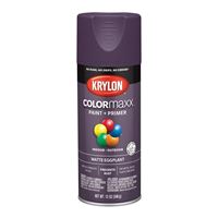 Krylon COLORmaxx K05594007 Spray Paint, Matte, Eggplant, 12 oz, Aerosol Can 