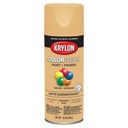 Krylon COLORmaxx K05595007 Spray Paint, Matte, Summer Wheat, 12 oz, Aerosol Can 