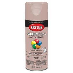 Krylon COLORmaxx K05601007 Spray Paint, Matte, Wild Rose, 12 oz, Aerosol Can 