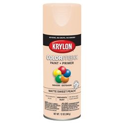 Krylon COLORmaxx K05603007 Spray Paint, Matte, Sweet Peach, 12 oz, Aerosol Can 