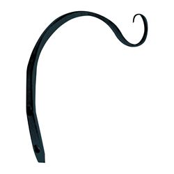 Landscapers Select GF-3022 Hanging Plant Hook, 5-3/4 in L, Black, Powder-Coated, Wall Mount Mounting 
