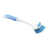 Simple Spaces YB33273L Dishwash Brush, 12 in L, Fiber Bristle, Plastic Handle, Blue/White 