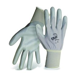 Boss Gray Ghost Series 3000M Gloves, M, Knit Wrist Cuff, Polyurethane Coating, PVC Glove, Gray 