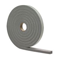 M-D 02311 Foam Tape, 3/4 in W, 10 ft L, 1/2 in Thick, PVC, Gray 