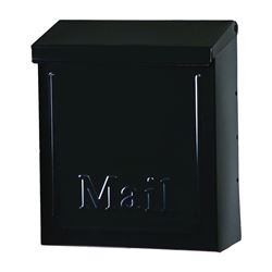 Gibraltar Mailboxes Townhouse THVKB001 Mailbox, 260 cu-in Capacity, Steel, Powder-Coated, Black, 8.6 in W, 4.1 in D 