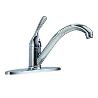 DELTA Classic Series 100-DST Kitchen Faucet, 1.8 gpm, Metal, Chrome Plated, Deck Mounting, Lever Handle, Swivel Spout 