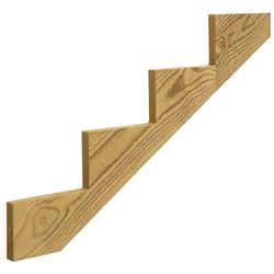 UFP 279713 Stair Stringer, 47.71 in L, 11-1/4 in W, 4-Step, Wood, Yellow, Treated 
