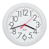 Westclox 461761 Wall Clock, Round, Analog, Analog Display, Plastic Frame, White Frame 