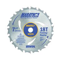 Irwin Marathon 24028 Circular Saw Blade, 7-1/4 in Dia, 5/8 in Arbor, 18-Teeth, Carbide Cutting Edge, Pack of 10 