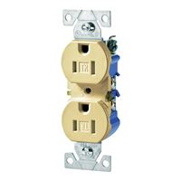 Eaton Wiring Devices TR270V-BOX Duplex Receptacle, 2 -Pole, 15 A, 125 V, Push-in, Side Wiring, NEMA: 5-15R, Ivory 