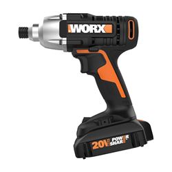 WORX WX291L Impact Driver, Battery Included, 20 V, 1/4 in Drive, Hex Drive, 3300 bpm IPM, 2600 rpm Speed 