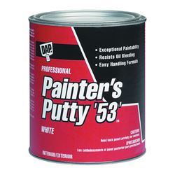 DAP 12240 Painters Putty, Paste, Musty, White, 0.5 pt Tub 