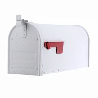 Gibraltar Mailboxes ADM11W01 Mailbox, 800 cu-in Capacity, Aluminum, Powdered, 6.9 in W, 20.8 in D, 9-1/2 in H, White 