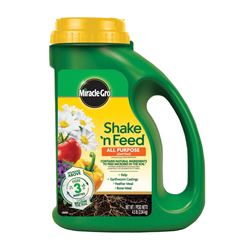 Miracle-Gro Shake n Feed 3001901 All-Purpose Plant Food, 4.5 lb, Solid, 12-4-8 N-P-K Ratio 