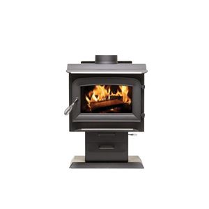 US STOVE Ashley Hearth Wood Stove AW1120E-P Pedestal Stove, 22-1/2 in W, 21-1/2 in D, 29.8 in H, 68000 Btu Heating