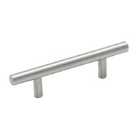 Amerock Bar Pulls Series 5PK19010CSG9 Cabinet Pull, 5-3/8 in L Handle, Carbon Steel, Sterling Nickel 