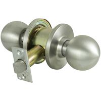 ProSource C363BV-PS Lockset, Knob Handle, Metal, Stainless Steel, 2-3/4 in Backset, 1-1/4 to 1-13/16 in Thick Door 