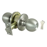 Prosource C368BV-PS Knob Set, 2 Grade, Ball Knob Handle, Keyed Different Key, Stainless Steel, Stainless Steel 
