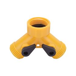 Landscapers Select GC5113L Y-Connector, Female and Male, Plastic, Yellow, For: Garden Hose and Faucet 