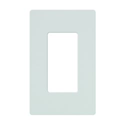 Lutron CW-1-WH Wallplate, 4.69 in L, 2.94 in W, 1 -Gang, Plastic, White, Gloss 