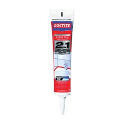 Loctite 2-In-1 2138419 Tub and Tile Adhesive Caulk, Clear, 1 to 14 days Curing, 20 to 170 deg F, 5.5 oz Squeeze Tube 
